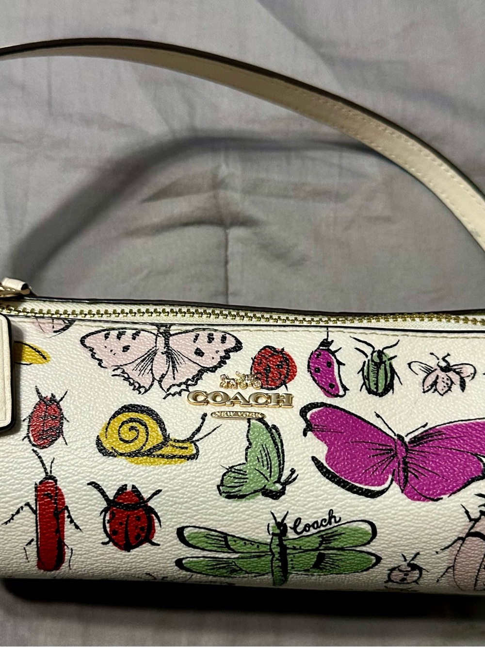 Coach Coated Canvas Nolita Barrel Bag With Creature Print CR831 Chalk Multi - Picture 2 of 9